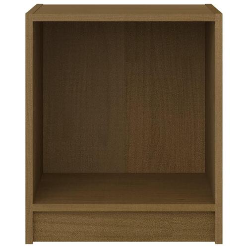 Sengeskab 35,5x33,5x41,5 cm massivt fyrretræ honningbrun