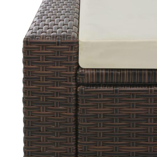 Dobbelt liggestol polyrattan brun