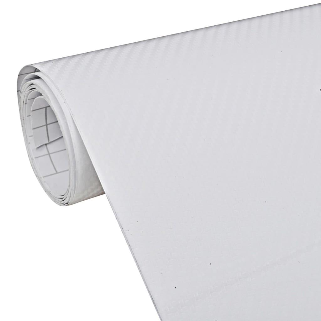 Bilfilm i Kulfiber Vinyl 3D Hvid 152 x 200 cm