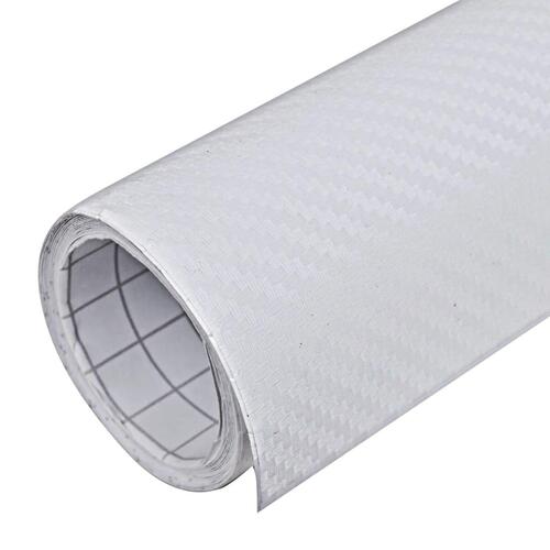 Bilfilm i Kulfiber Vinyl 3D Hvid 152 x 200 cm