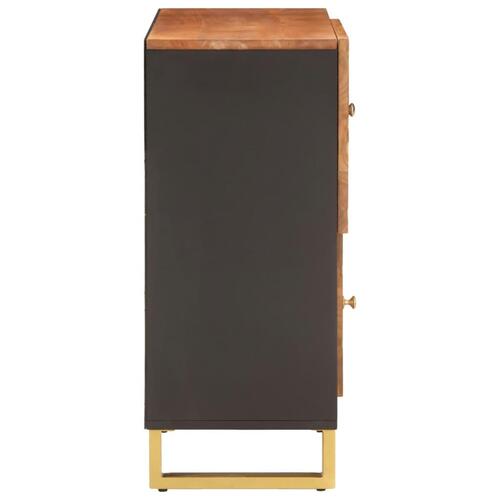 Skænk 80x33,5x75 cm massivt mangotræ brun og sort