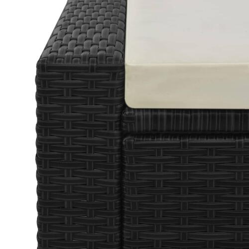 Dobbelt liggestol polyrattan sort