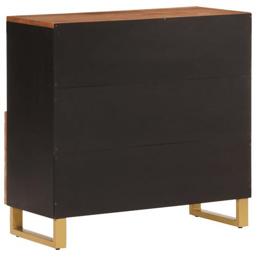 Skænk 80x33,5x75 cm massivt mangotræ brun og sort