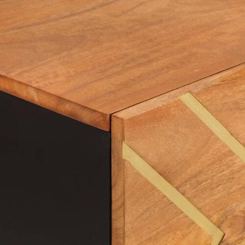 Skænk 80x33,5x75 cm massivt mangotræ brun og sort