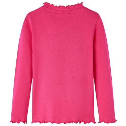 Langærmet T-shirt til børn str. 140 pink