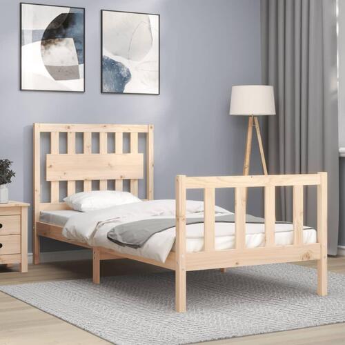 Sengeramme med sengegavl Single massivt træ