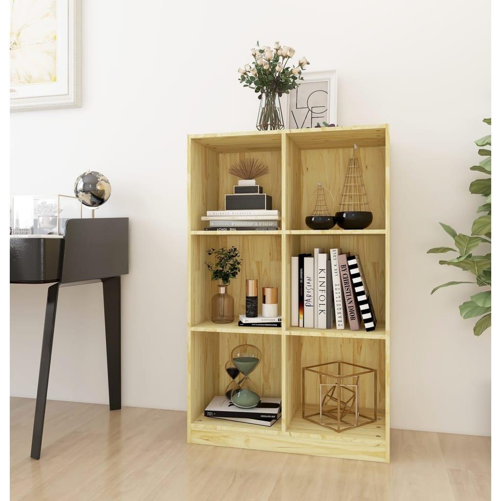 Bogreol 70x33x110 cm massivt fyrretræ