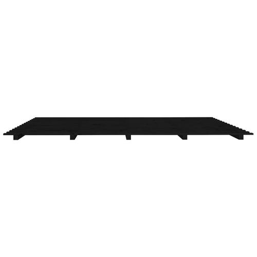 Sengeramme 180x200 cm massivt fyrretræ sort