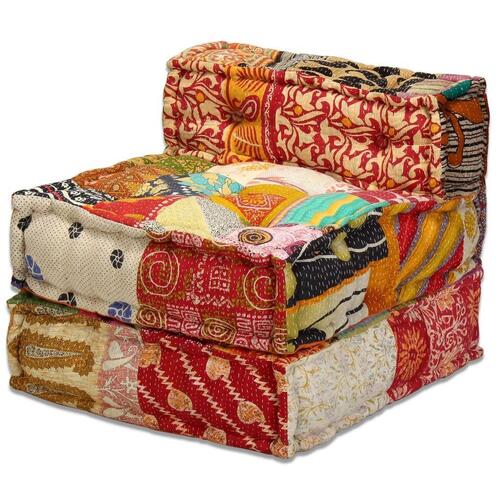 3-personers modulpuf stof patchwork