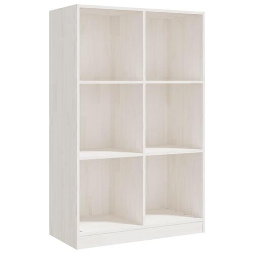 Bogreol 70x33x110 cm massivt fyrretræ hvid