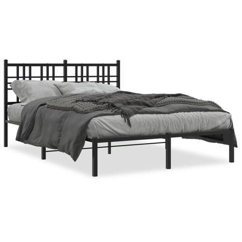 Sengeramme med sengegavl 135x190 cm metal sort