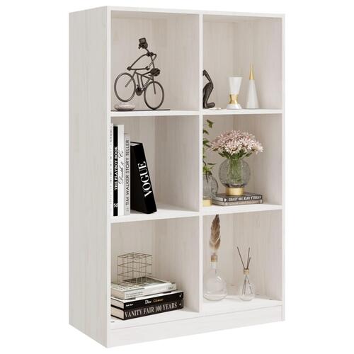 Bogreol 70x33x110 cm massivt fyrretræ hvid