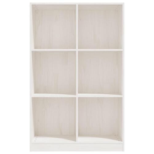 Bogreol 70x33x110 cm massivt fyrretræ hvid