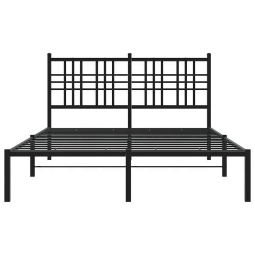 Sengeramme med sengegavl 135x190 cm metal sort