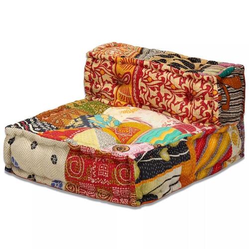 3-personers modulpuf stof patchwork