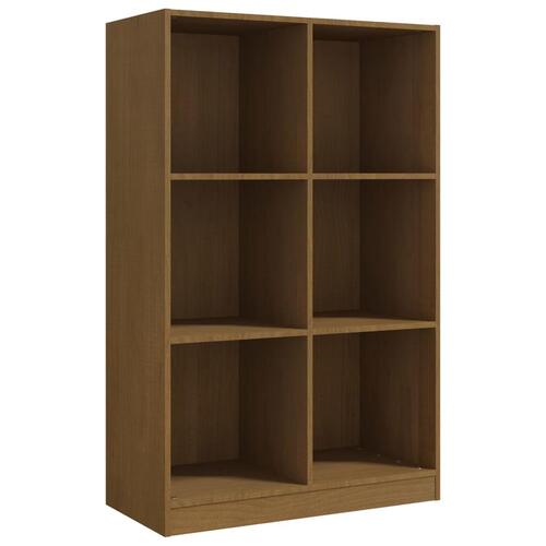 Bogreol 70x33x110 cm massivt fyrretræ gyldenbrun