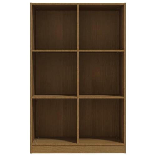 Bogreol 70x33x110 cm massivt fyrretræ gyldenbrun