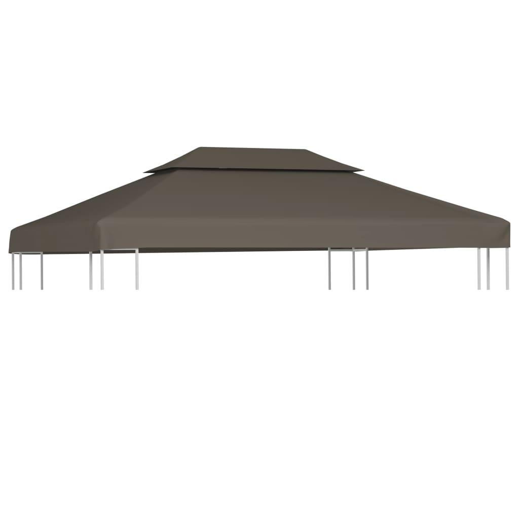 Pavillontopdække i 2 lag 310 g/m² 4 x 3 m gråbrun