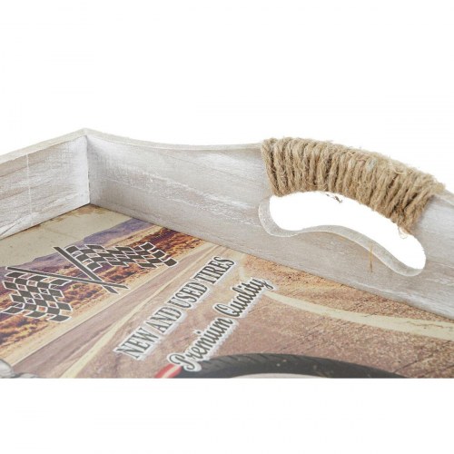 Bakkesæt i træ/MDF, multifarvet - 2 stk. (40 × 30 × 6 cm)