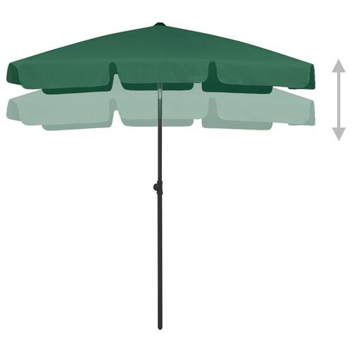 Strandparasol 180x120 cm grøn
