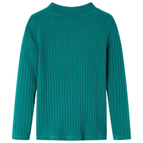 Langærmet T-shirt til børn str. 128 - mørkegrøn