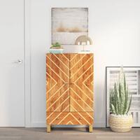 Skab 60x33,5x100 cm massivt mangotræ brun og sort