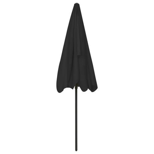 Strandparasol 200x125 cm sort
