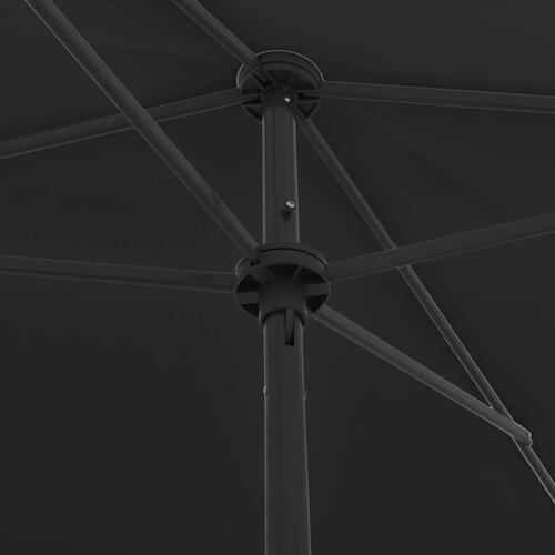 Strandparasol 200x125 cm sort