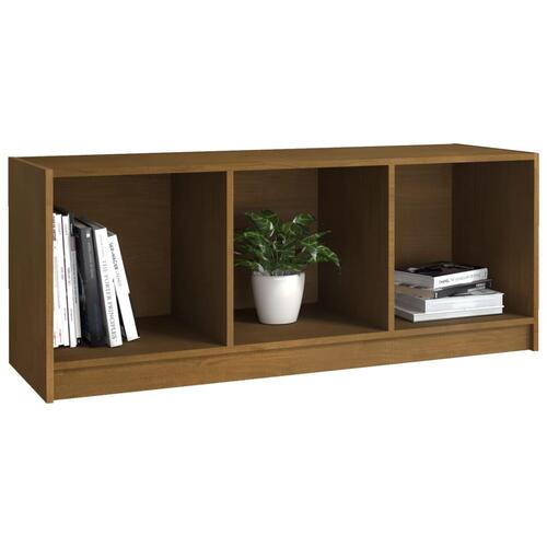 Tv-skab 104x33x41 cm massivt fyrretræ gyldenbrun