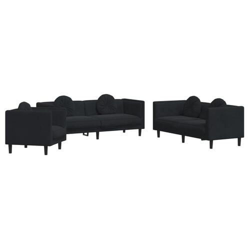 3 personers sofa med puder velour sort