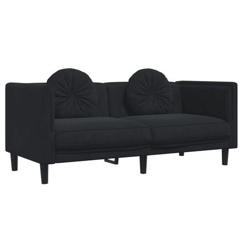 3 personers sofa med puder velour sort