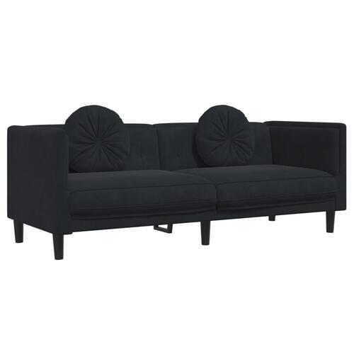 3 personers sofa med puder velour sort