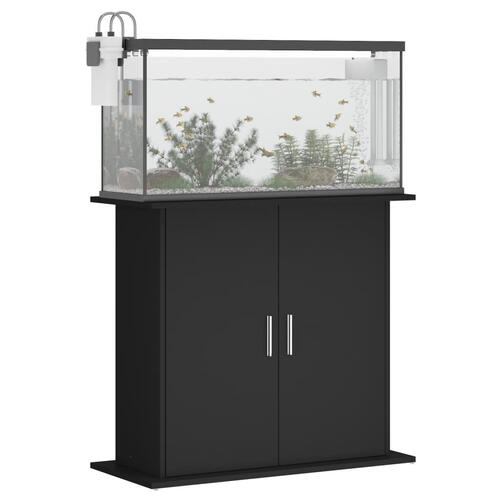Akvariebord 81x36x73 cm konstrueret træ sort