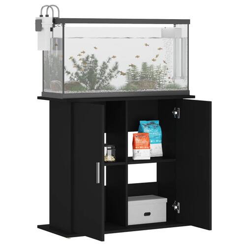 Akvariebord 81x36x73 cm konstrueret træ sort