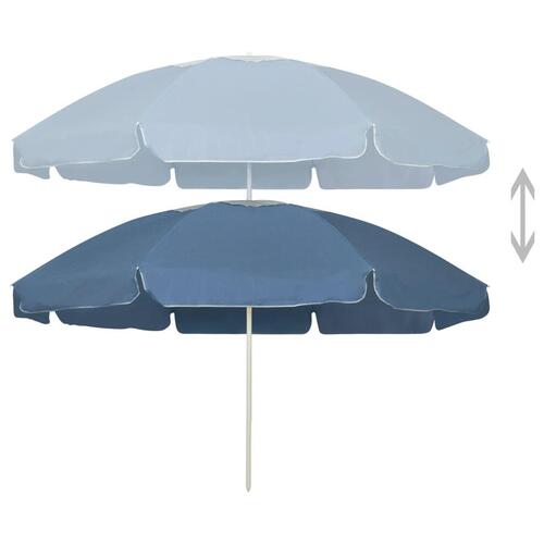 Strandparasol 240 cm blå