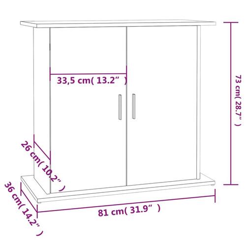 Akvariebord 81x36x73 cm konstrueret træ sort