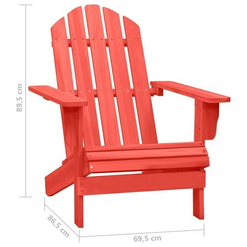 Adirondack-havestol massivt grantræ rød