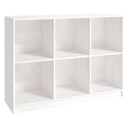 Bogreol 104x33x76 cm massivt fyrretræ hvid