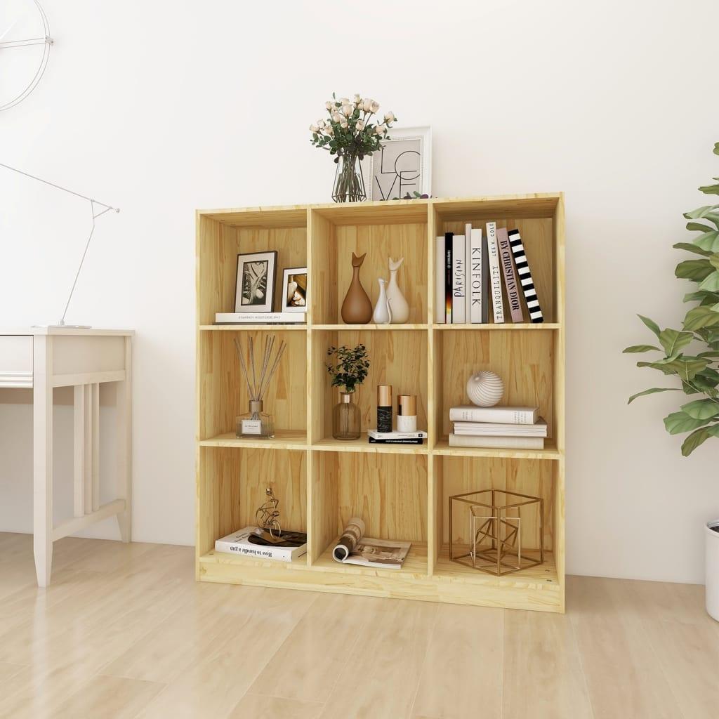 Bogskab/rumdeler 104x33,5x110 cm massivt fyrretræ
