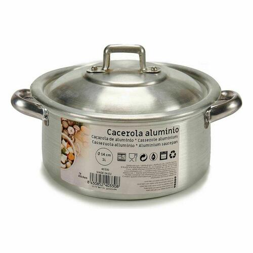 Gryde Med Låg Ø 14 cm Sølvfarvet Aluminium 1 L (10 enheder)