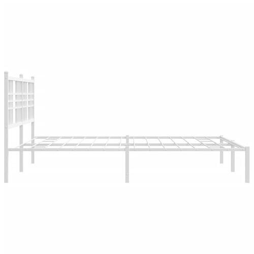 Sengeramme med sengegavl 150x200 cm metal hvid