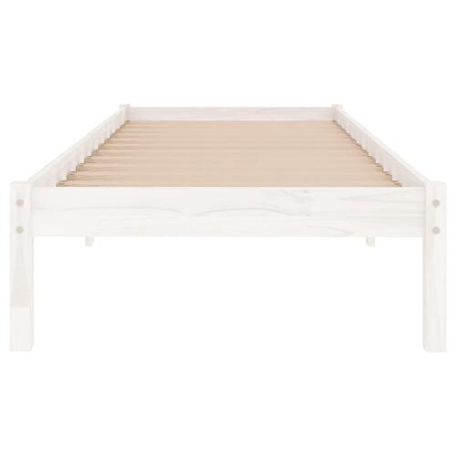 Sengeramme 75x190 cm Small Single massivt træ hvid