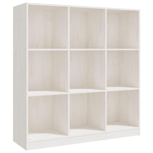 Bogskab/rumdeler 104x33,5x110 cm massivt fyrretræ hvid