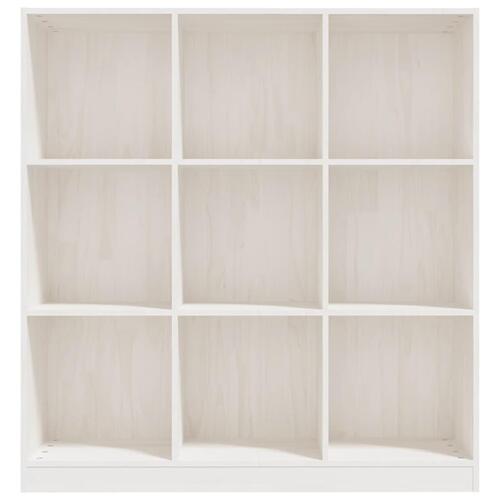 Bogskab/rumdeler 104x33,5x110 cm massivt fyrretræ hvid