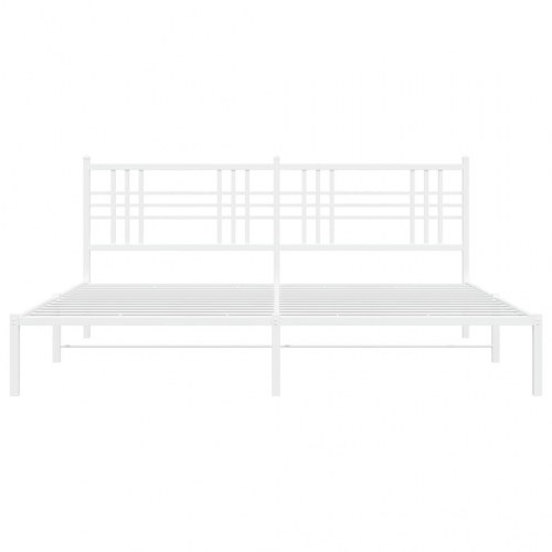 Sengeramme med sengegavl 180x200 cm metal hvid