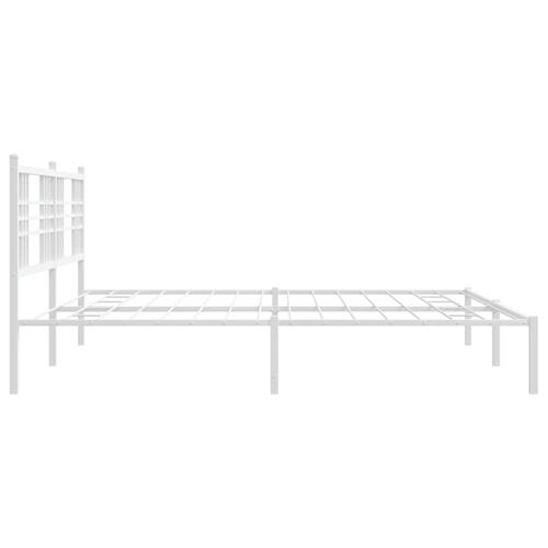 Sengeramme med sengegavl 180x200 cm metal hvid