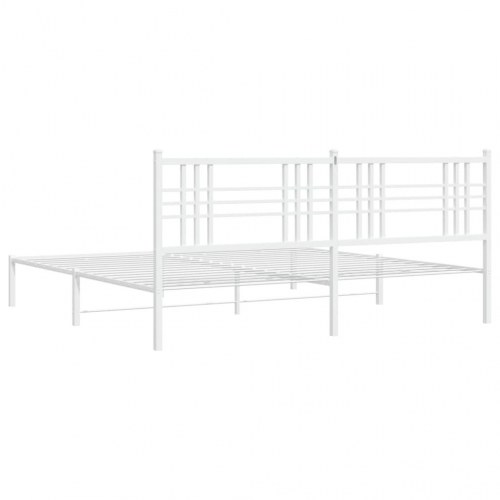 Sengeramme med sengegavl 180x200 cm metal hvid