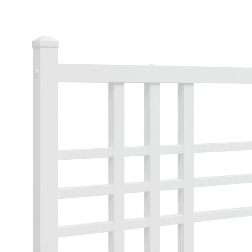 Sengeramme med sengegavl 180x200 cm metal hvid