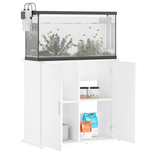 Akvariebord 81x36x73 cm konstrueret træ hvid