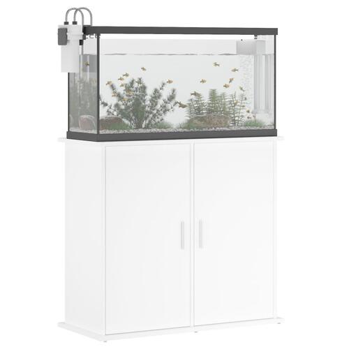 Akvariebord 81x36x73 cm konstrueret træ hvid